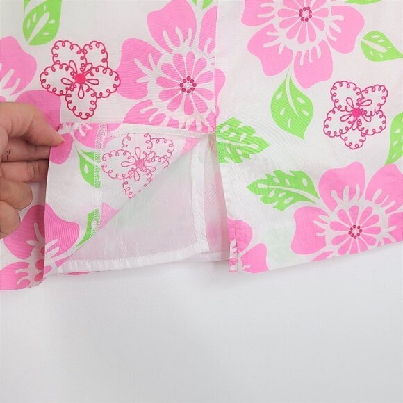 Tailor B Moss Pink White Tropical Hawaiian Floral Pencil Skirt - Picture 4 of 6